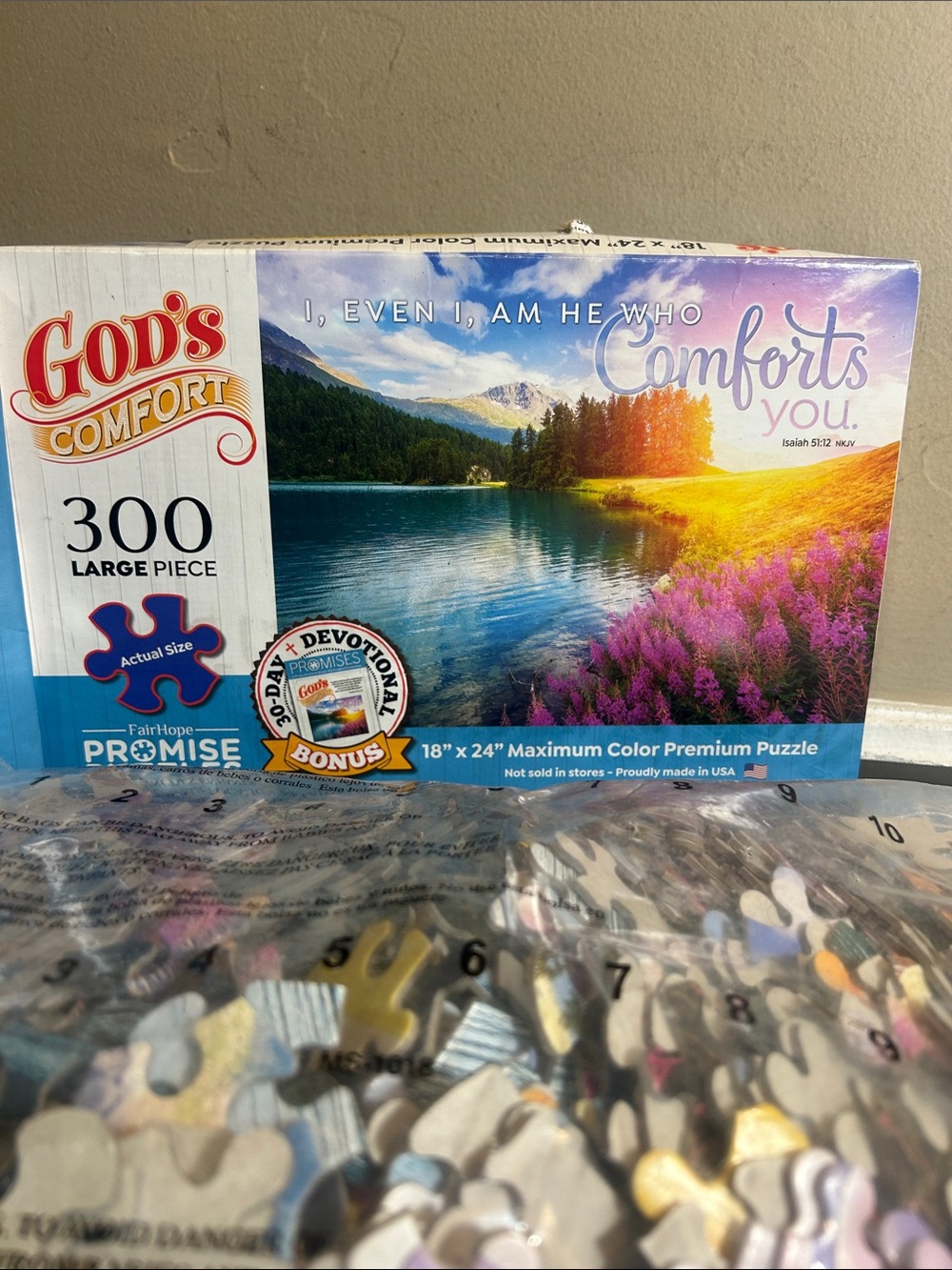 Promise Puzzles God's Comfort Isaiah 51:12 300 Large Piece Puzzle Sealed